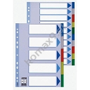 Przekładki do segregatora A4 20 kart PP Esselte plastikowe kolorowe