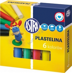 Plastelina szkolna  6 kolorów Astra