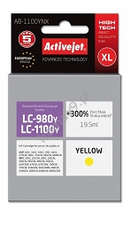 Tusz Brother LC1100, LC 980 yellow, zamiennik ActiveJet AB-1100YNX