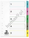 Przekładki do segregatora A4 kartonowe Mylar z kolorowymi laminowanymi indeksami Q-Connect