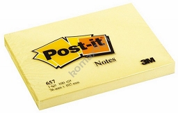 Karteczki samorzylepne Post-it 657 102x76mm 100 kartek żółtych
