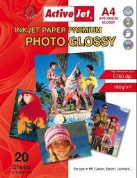 Papier fotograficzny 180g A4/20 Glossy AP4-180G20