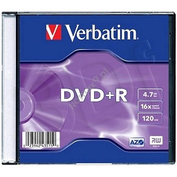 Dysk DVD+R 4.7GB 16x Verbatim Slim  1szt.