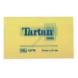 Karteczki samoprzylepne 76x127mm Tartan żółty, 100 kartek