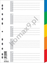 Przekładki do segregatora A4 5 kart PP kolorowe Donau