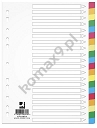 Przekładki do segregatora A4 20 kart plastikowych kolorowych PP Q-Connect 