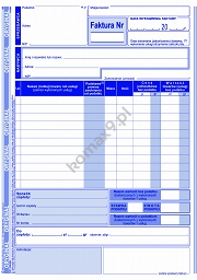 Druk Faktura VAT z jedną stawką podatku (pion) A5 130-3U MiP