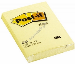 Karteczki samorzylepne Post-it 656 51x76mm 100 kartek żółtych