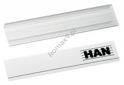 Klips opisowy do szufladek Han PVC 60x14x5mm przeźroczysty