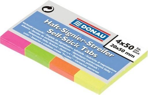 Zakładka indeksująca 20x50mm 4 kolory Donau