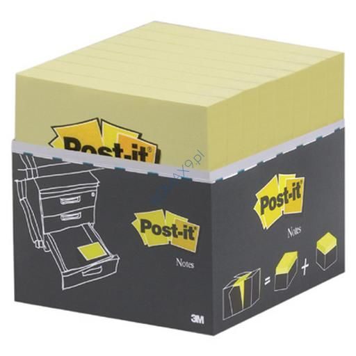 Karteczki samoprzylepne 76x127mm 3M Post-it 655Y-16 VP, żółte, 16x100 kartek 