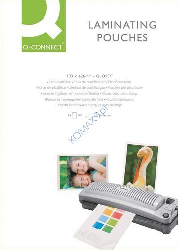 Folia do laminowania Q-Connect A3 błyszcząca 2x80mic 100 kompletów