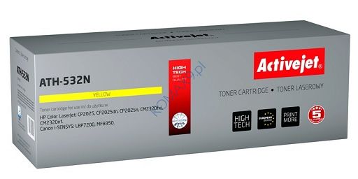 Toner HP CC532A yellow, zamiennik ActiveJet ATH-532N