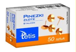 Pinezki metalowe złote Tetis GP095, 50szt