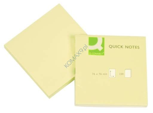 Bloczek samoprzylepny 76x76mm jasnożółty  Q-Connect