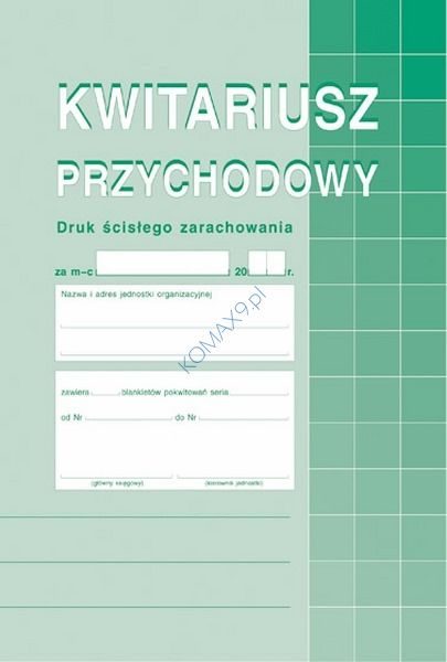 Druk Kwitariusz przychodowy numerowany A5 400-3 MiP