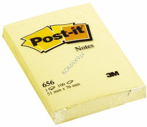 Karteczki samorzylepne Post-it 656 51x76mm 100 kartek żółtych