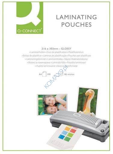 Folia do laminowania Q-Connect 65x95mm błyszcząca 2x125mic 100 kompletów