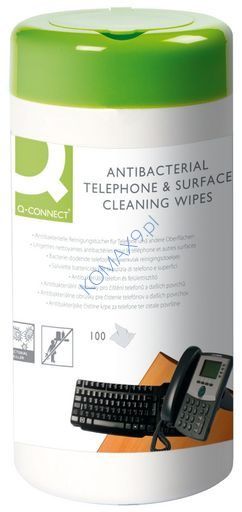 Ściereczki do czyszczenia plastiku Q-Connect 100szt. w tubie białe