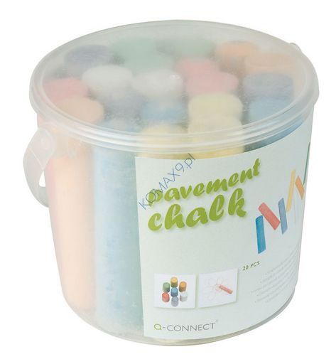Kreda chodnikowa XXL Q-Connect, 20 szt. w plastikowym wiaderku