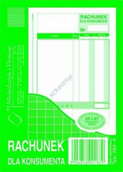 Druk Rachunek dla konsumenta A6 262-5 MiP